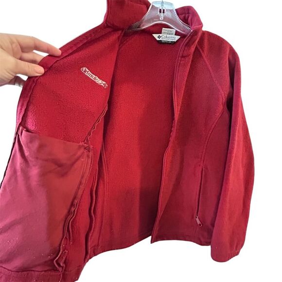 Columbia Women's Full Zip Fleece Jacket Red Size S Casual Fall - Picture 6 of 11